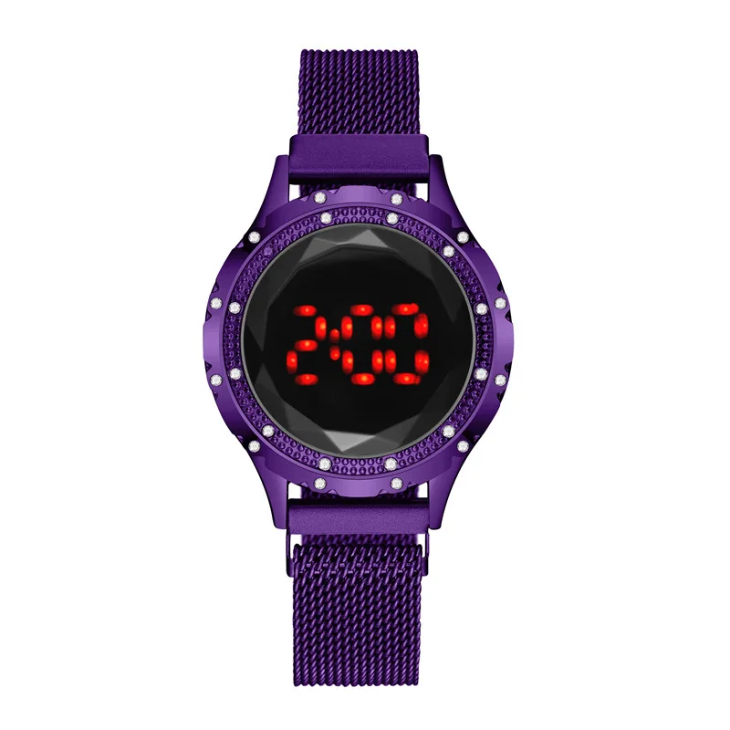 new womens luxury led watch women mesh magnet buckle digital watches zegarek damski top brand female clock relogio feminino hot free global shipping