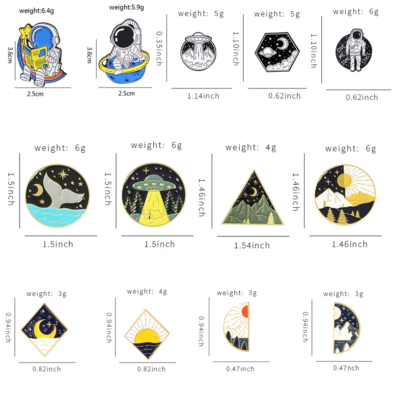 Креативная модная брошь на лацкан с изображением мультяшного космоса подсолнуха