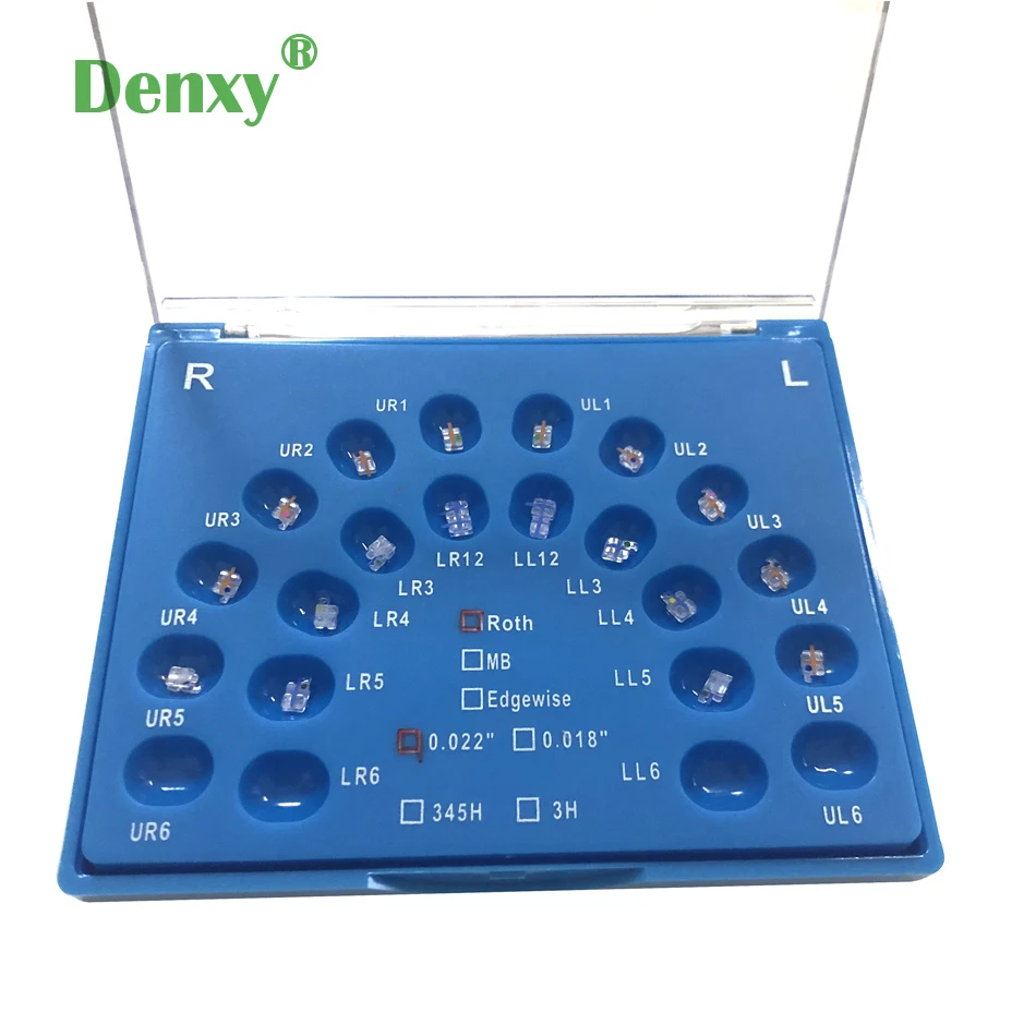 Denxy 1Box High-Quality Dental Sapphire Ceramic Bracket Brace Orthodontic Material Clear monocrystalline Sapphire