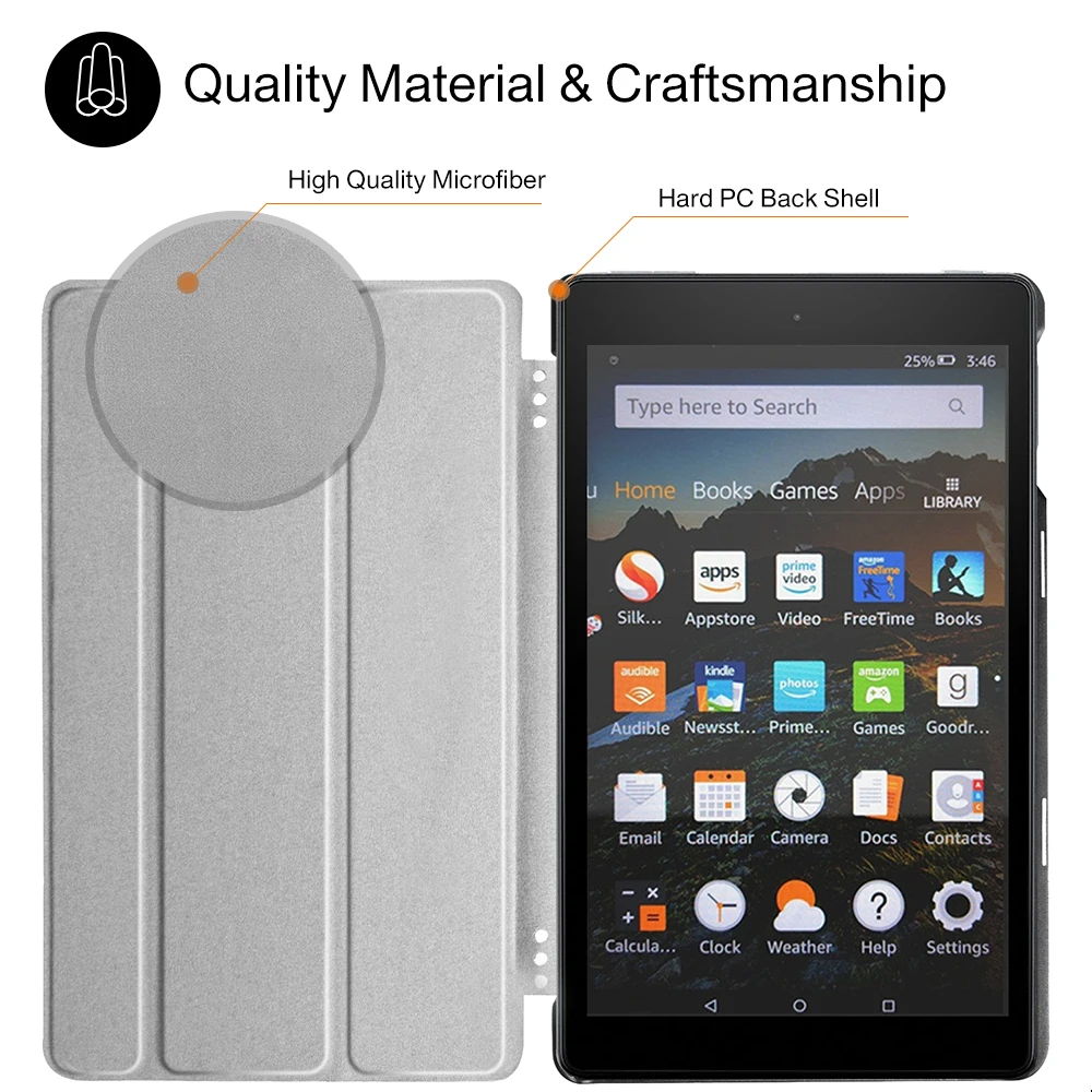 Защитный чехол для amazon kindle fire hd 8 tablet / смарт-чехол для fire hd 7th 8-го поколения+ Бесплатный подарок