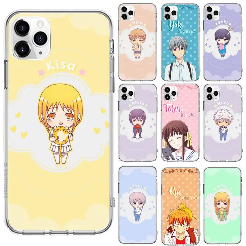 

Anime Fruits Basket Phone Case Transparent for iPhone 6 7 8 11 12 s mini pro X XS XR MAX Plus cover funda shell