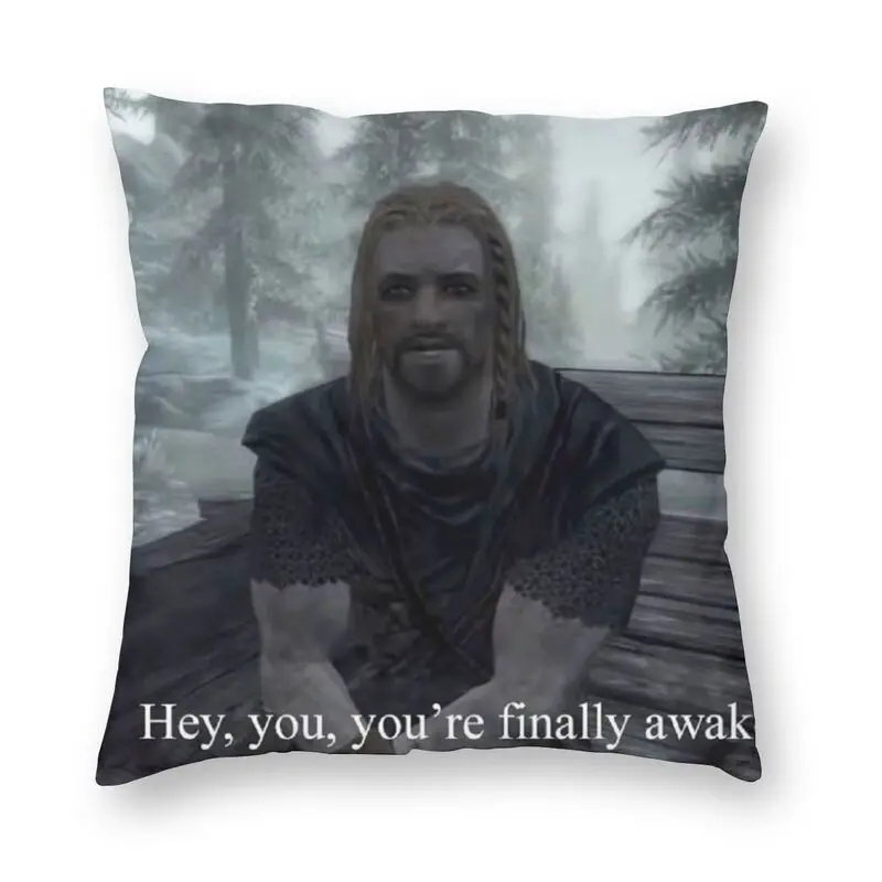 

Fashion Hey You Are Finally Awake Pillow Cover Decoration 3D Double-sided Printed Skyrim Cushion Cover for Car