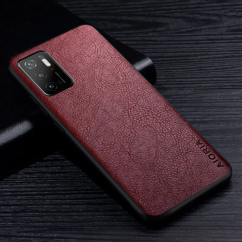Leather Case For Xiaomi Poco M3 Pro 5G Luxury Business Style Retro Litchi Pattern Back Cover for xiaomi poco m3 pro phone case | Мобильные