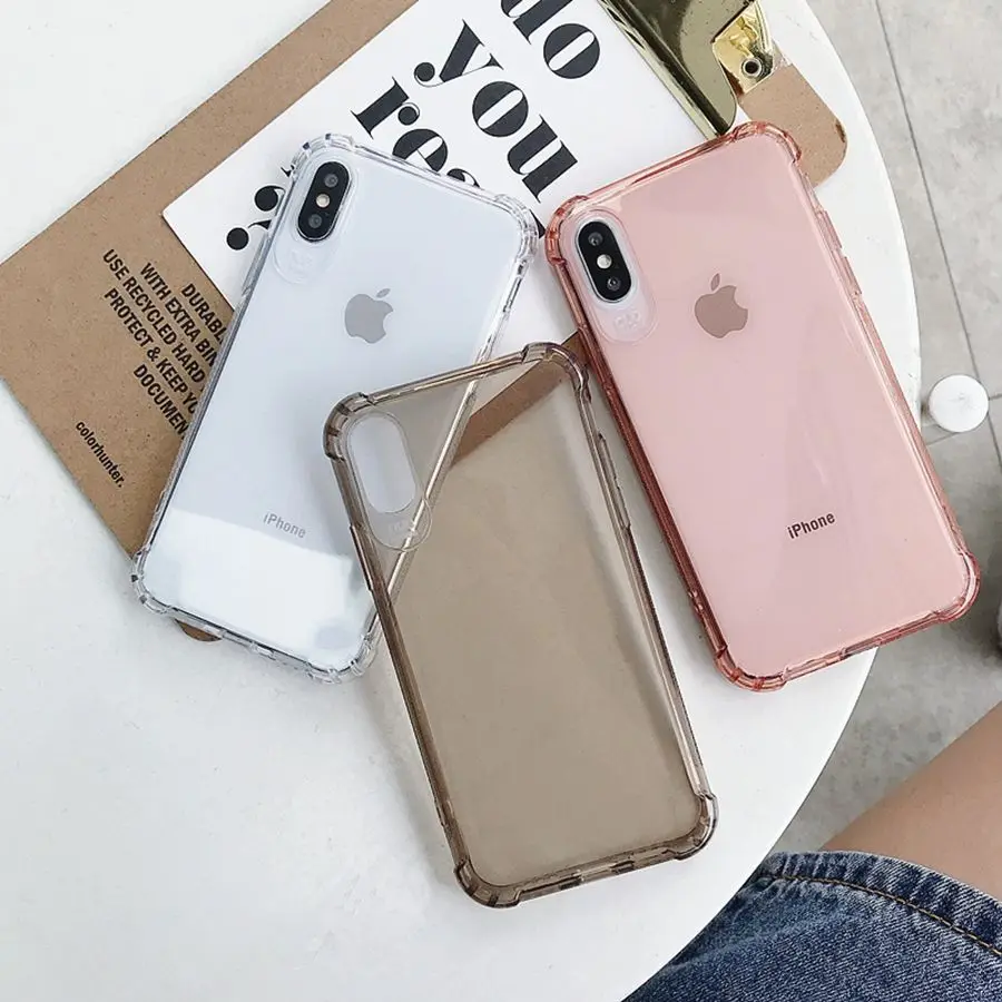 

Clear Phone Anti-Fall Phone Case For iPhone 11 XS Pro Max XR X 7 8 6 6S Plus All inclusive Protection AirBag TPU Soft Cover