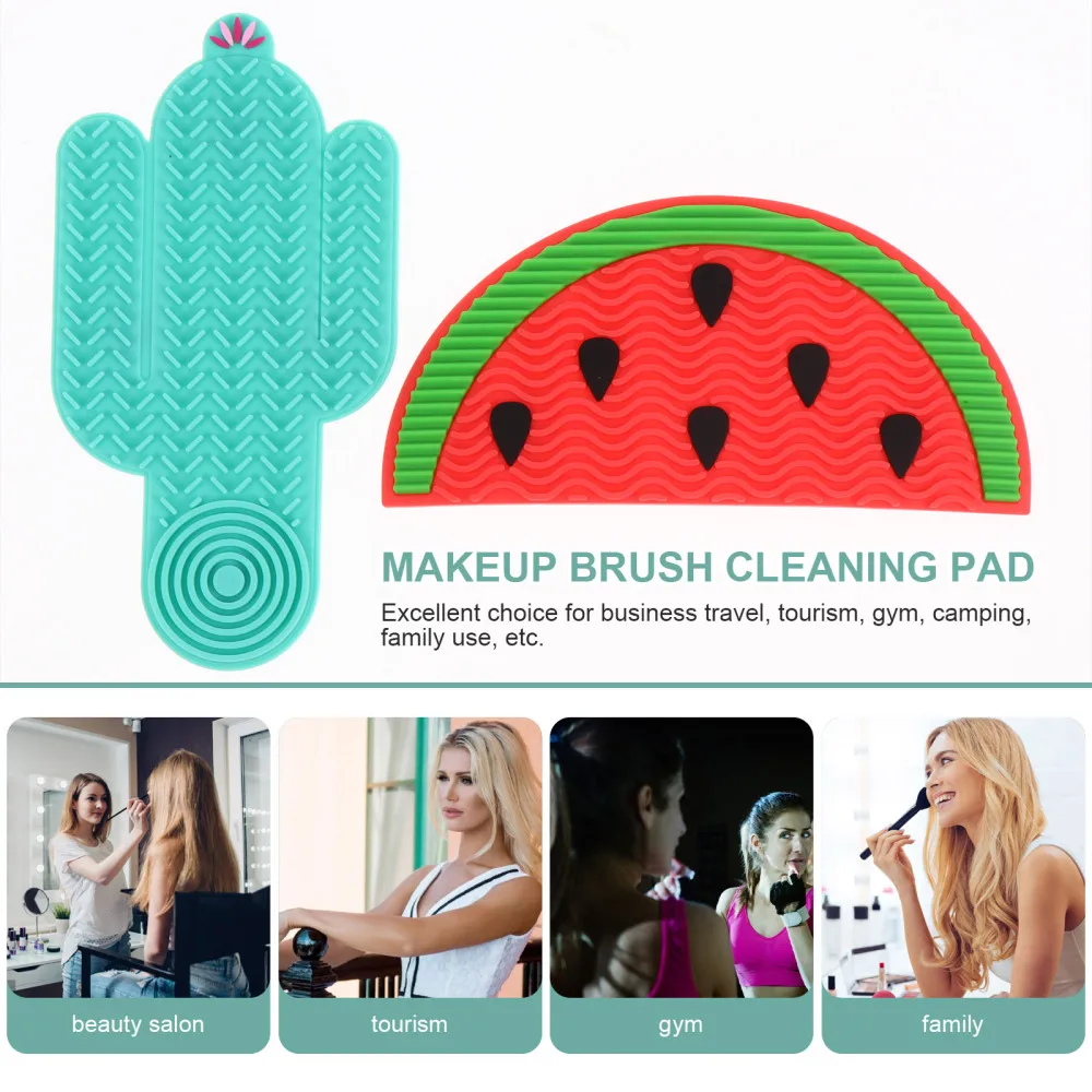 

2pcs Suction Cup Cleaning Mat Makeup Brush Scrubber Cleaner Brush Cleaning Mat