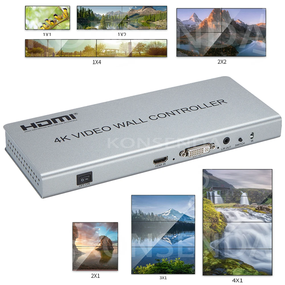 Настенный ТВ процессор 4K 2x2 настенный видеоконтроллер DVI HDMI многоэкранный