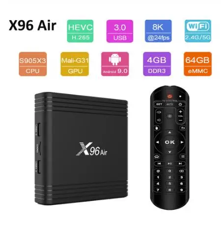 X96 Air Smart tv Box Android 9 0 Amlogic S905X3 DDR4 4 ГБ 32 64 Netflix X96Air 1080P 4K 60fps телеприставка | Электроника