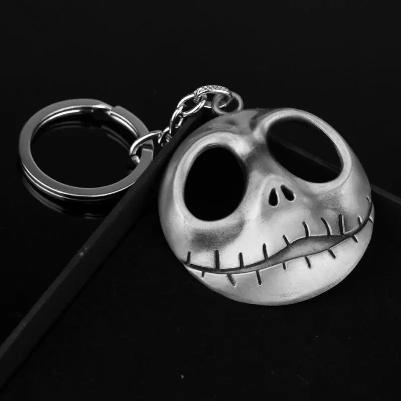 keychain silver Модный Кошмар перед Рождеством Хэллоуин Джек Скеллингтон Салли снежинки череп Тыква браслет - Окраска металла: keychain silver
