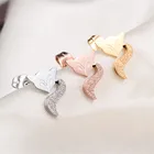 Юнь РУО розовое золото серебро Цвет Мода маленькая серьги-гвоздики в виде лисы Женская Вечеринка девушка подарок нержавеющая сталь 316 L модные ювелирные изделия Лидер продаж