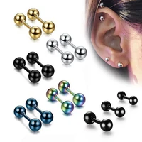 1pair medical titanium steel stud earring small ball screws small earrings male ear bone nail lip piercing body jewelry