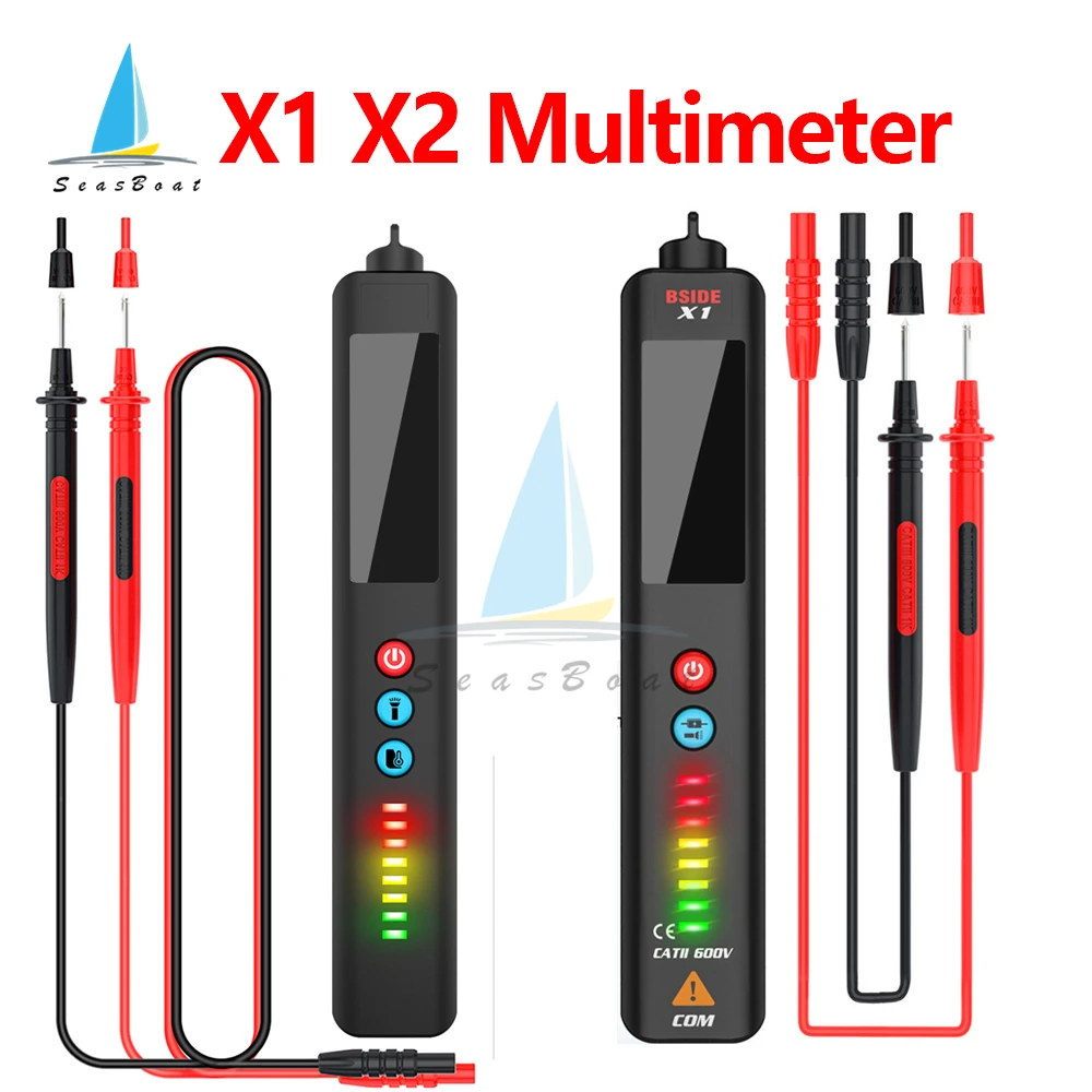 BSIDE X1 X2 Digital Smart Multimeter Infrared Thermometer AC/DC 500/600V LCD HD Display Electric Pen Voltage Sensor Detector | Инструменты
