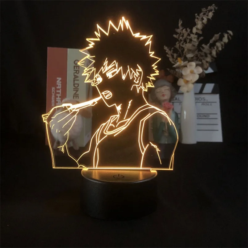 

Светодиодный ночсветильник, проектор, 3D лампа Katsuki Bakugo, фигурка детской комнаты, аниме мой герой, Академия, светильник, Bluetooth динамик, поклонн...