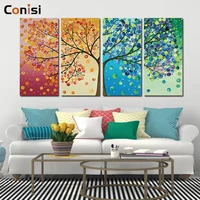 conisi nordic 4 panels four season wall art canvas paintings print life tree picture on poster home decor for bedroom decoration
