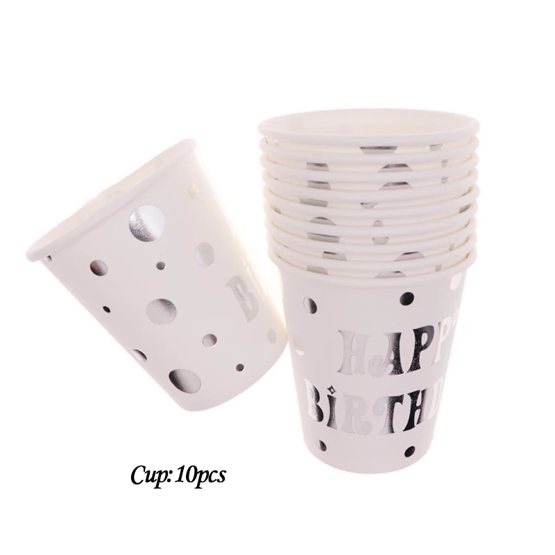 10pcs Золотая фольга бумажные одноразовые столовые салфетки тарелка чашка с днем рождения свадьба Вечеринка День Рождения украшения принадлежности для детей - Цвет: 10pcs