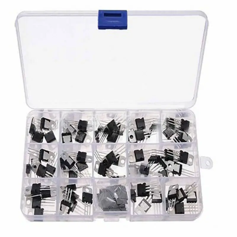 Components Replacement Voltage Regulator Transistor Kit Box Assortment Electronic 10 values LM317T L7805 L7806