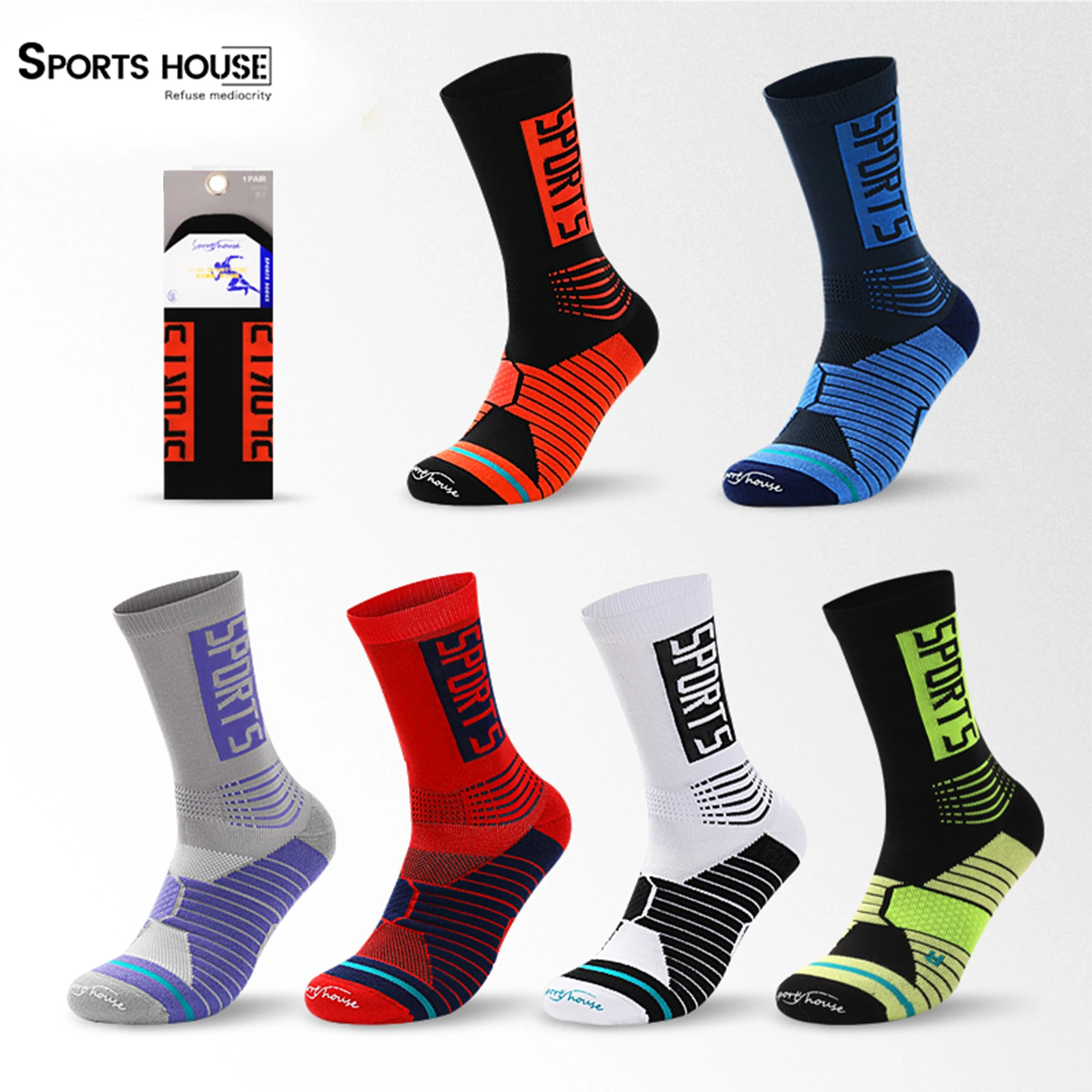 

3 пары детских хлопковых утепленных колготок на Для мужчин хлопок Спорт на открытом воздухе профессиональные спортивные баскетбольные Вел...