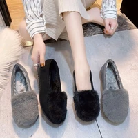 woman loafers casual moccasins flats warm fur moccasins casual creepers rubber shoes woman footwear loafers female slip on shoes