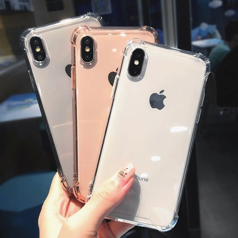 ТПУ противоударный бампер прозрачный силиконовый чехол для телефона iPhone 11 X XS XR Max