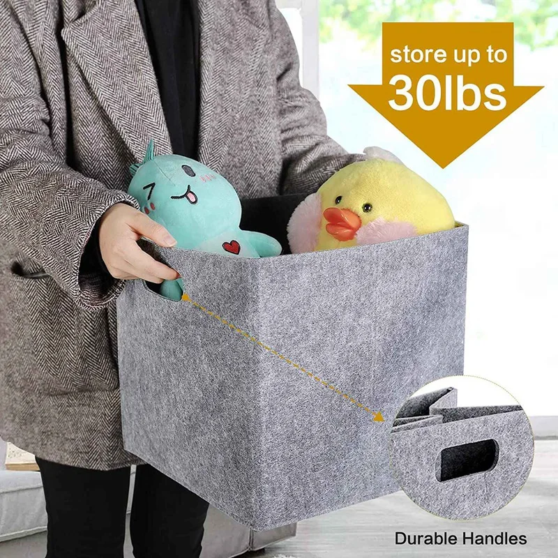 

Складные корзины для хранения, 4 шт./упаковка, с двумя ручками