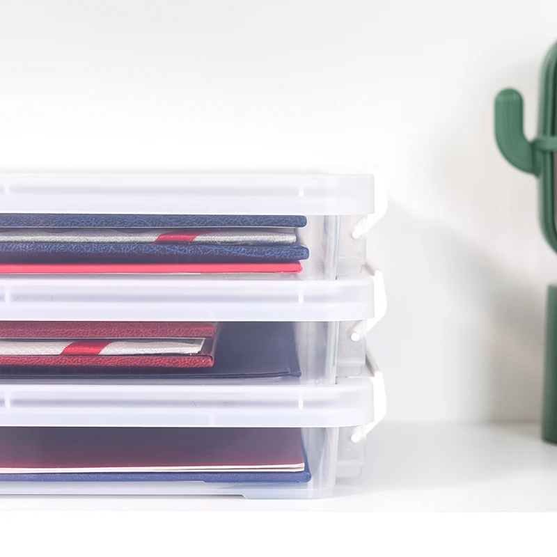 

Office Document Storage Box Desktop Multifunction Tidy Stackable Case Item PP Moisture-proof Home Certificate Sundries Organizer