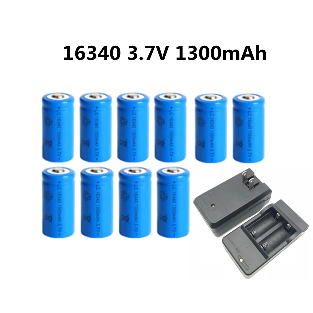 1300mAh 3.7V Li-ion Rechargeable 16340 Batteries CR123A Battery For LED Flashlight Travel Wall Charger | Электроника