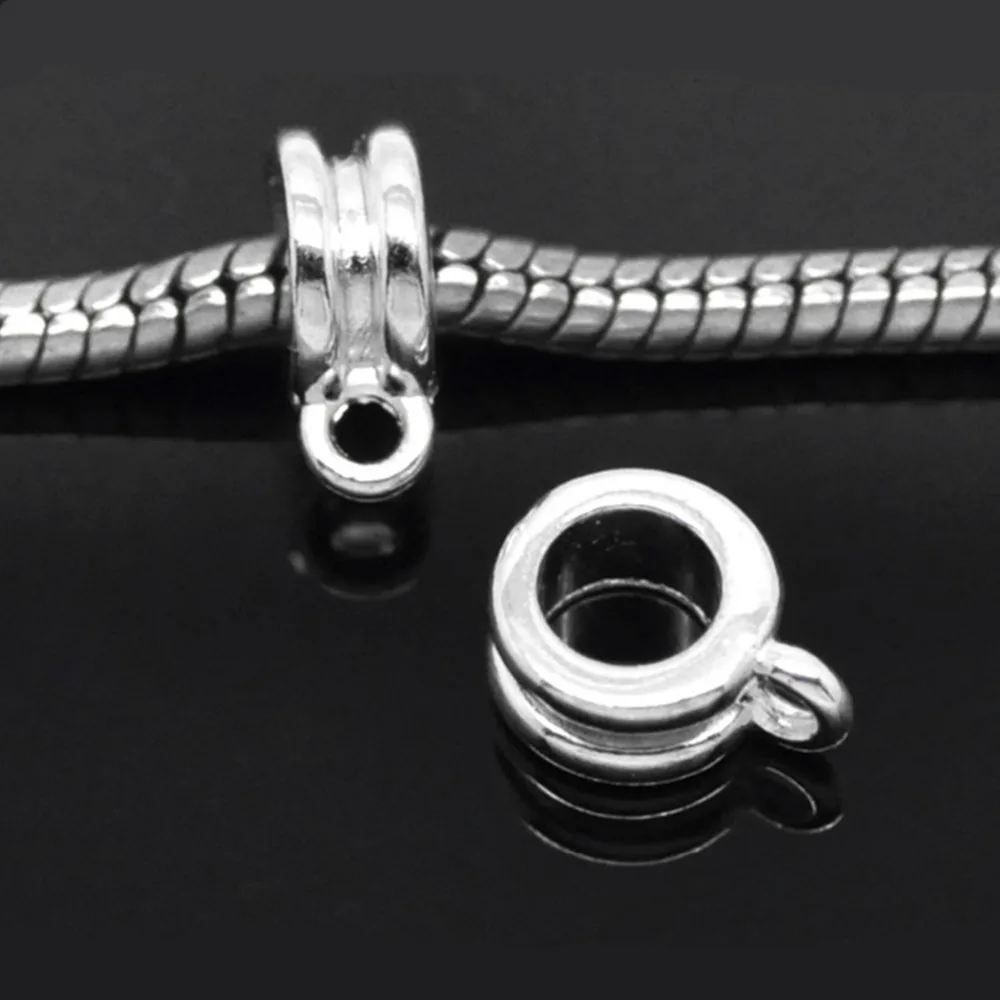 DoreenBeads 50 шт. серебристые металлические бусины под заказ европейские браслеты с