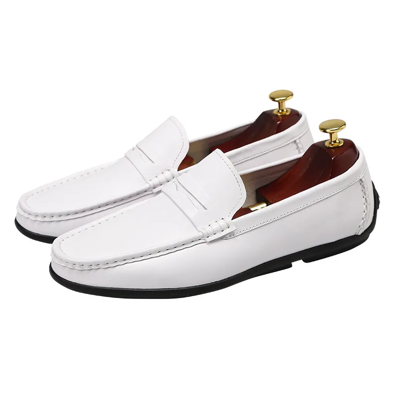 

cowhide pea shoes men's Korean version simple soft sole Lefu shoes spring and summer 2020 new men's casual single shoes