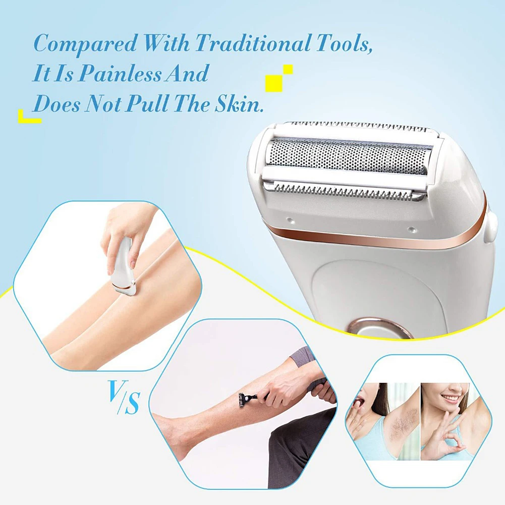 

Electric USB Rechargeable Hair Remover Waterproof LCD Display Ladies Epilator Shaver Body Hair Removal Tool