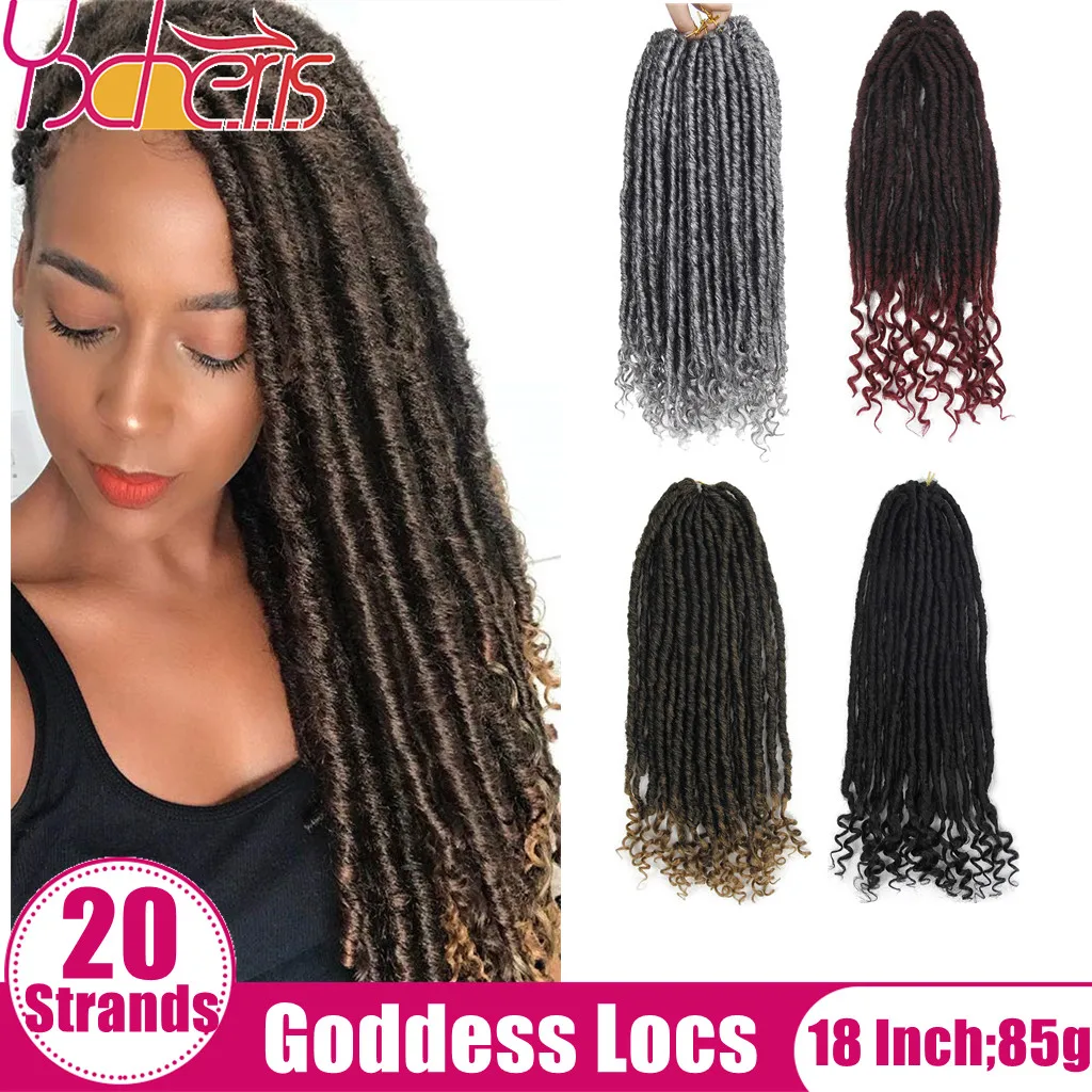 

YXHAIR 18 дюймов 20 прядей синтетическая богиня искусственные локоны наращивание волос кроше страсть твист низкая температура для женщин черны...