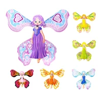 6pcs magic flying butterfly rubber band powered wind up toys fairy princess with wings magic forest thumbelina toy for girls