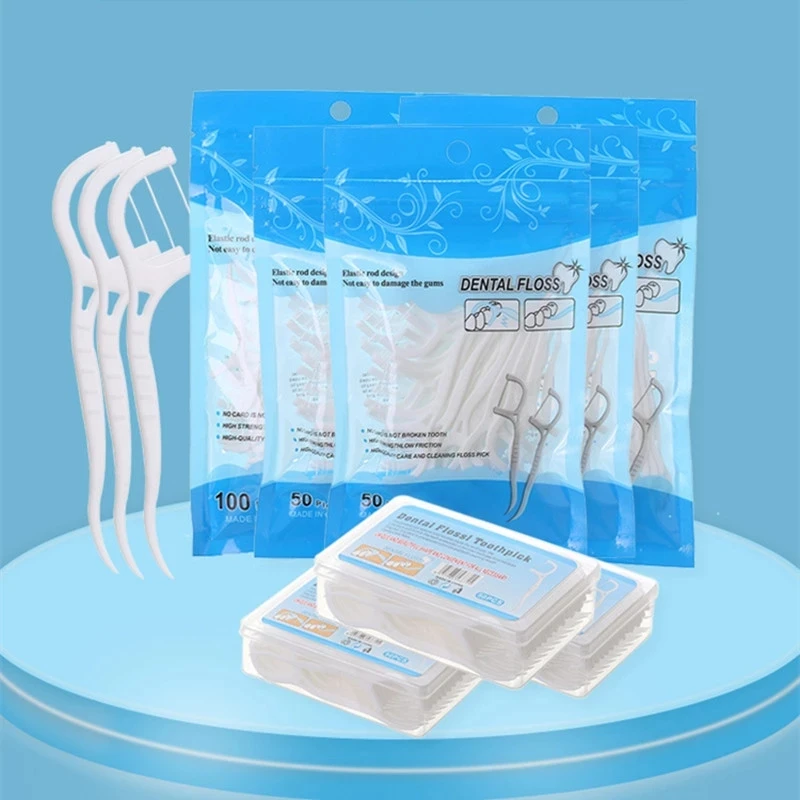 

Dental Floss Oral Care Toothpicks Nylon Wire 50/100Pcs Teeth Stick Tooth Cleaning Interdental Brush Dental Floss Pick
