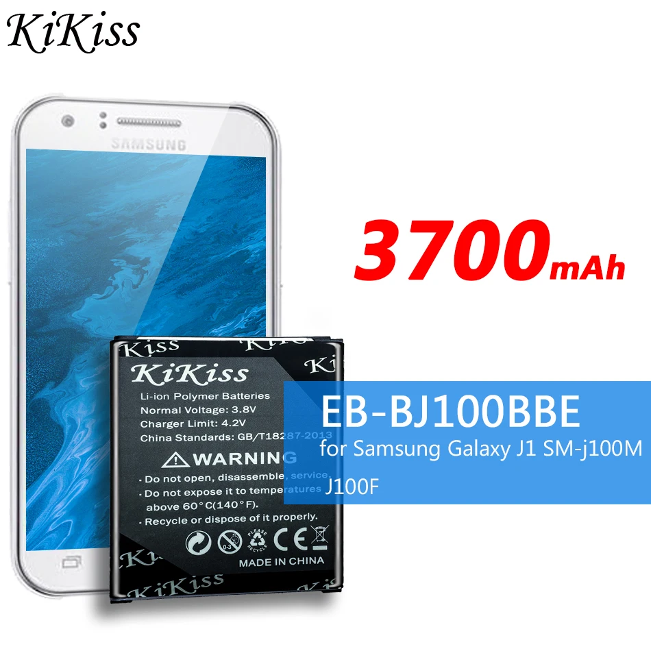 

Литиевый аккумулятор KiKiss Safe EB-BJ100BBE для Samsung Galaxy J1 SM J100 J100F J100H J100M, EB bj100bbe3700ма · ч
