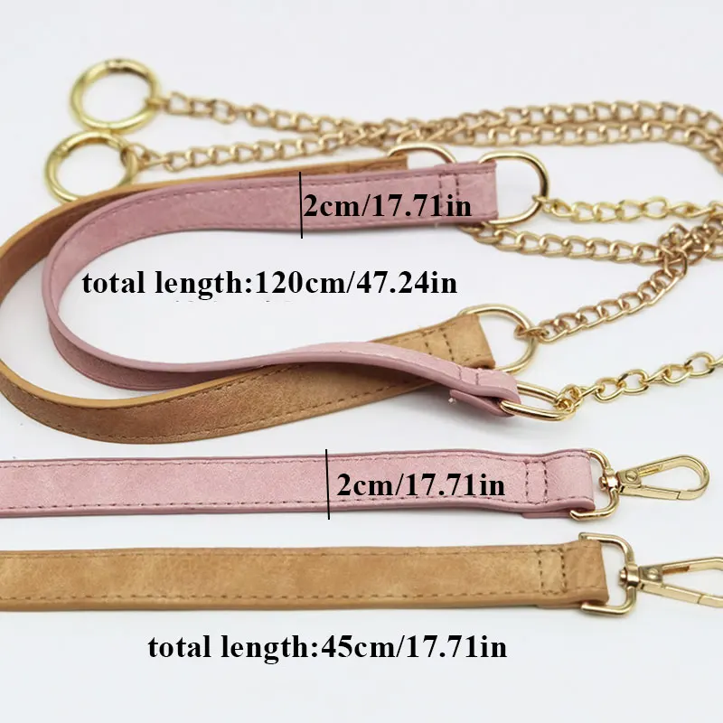 

1PC Leather Bag Strap New Women Diagonal Bag Metal Chain Bag Accessories Retro Solid Color Sturdy Durable Handle Wholesale