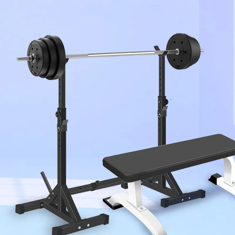 

Adjustable bell rack smart telescopic bench press barbell rack weightlifting bed home squat rack fitness equipment