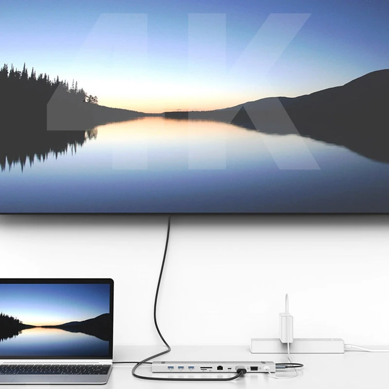 ORICO 9 in 1 USB C HUB, Including Type-Cx1, USB3.0X3, HDMIx1, Mini DPx1, VGAx1, SD/TFx1, Audiox1, for PC Laptop