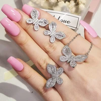 3pcs pack 2021 new luxury butterfly 925 sterling silver dubai wedding for women lady anniversary gift jewelry bulk sell j6174