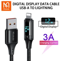 mcdodo 12w usb fast charging cable 3a lightning charger data cord for iphone 13 12 11 pro max xs xr 8 phone digital display wire