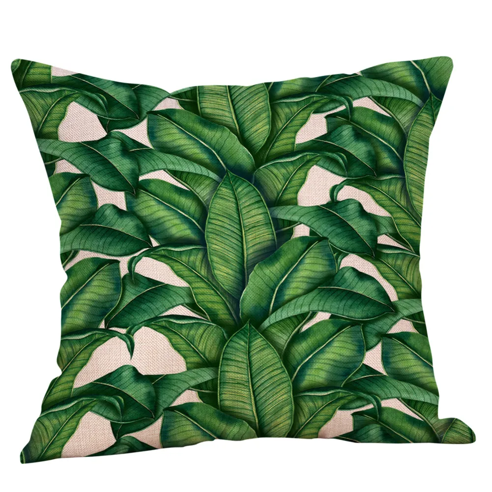 Наволочка с цветочным тропическим растением и листьями наволочка для подушки