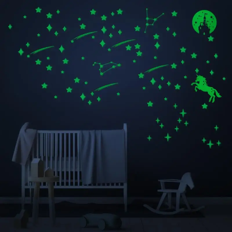 Светящиеся наклейки в виде звезд хорошая ночь 289 шт. флуоресцентные звезды на