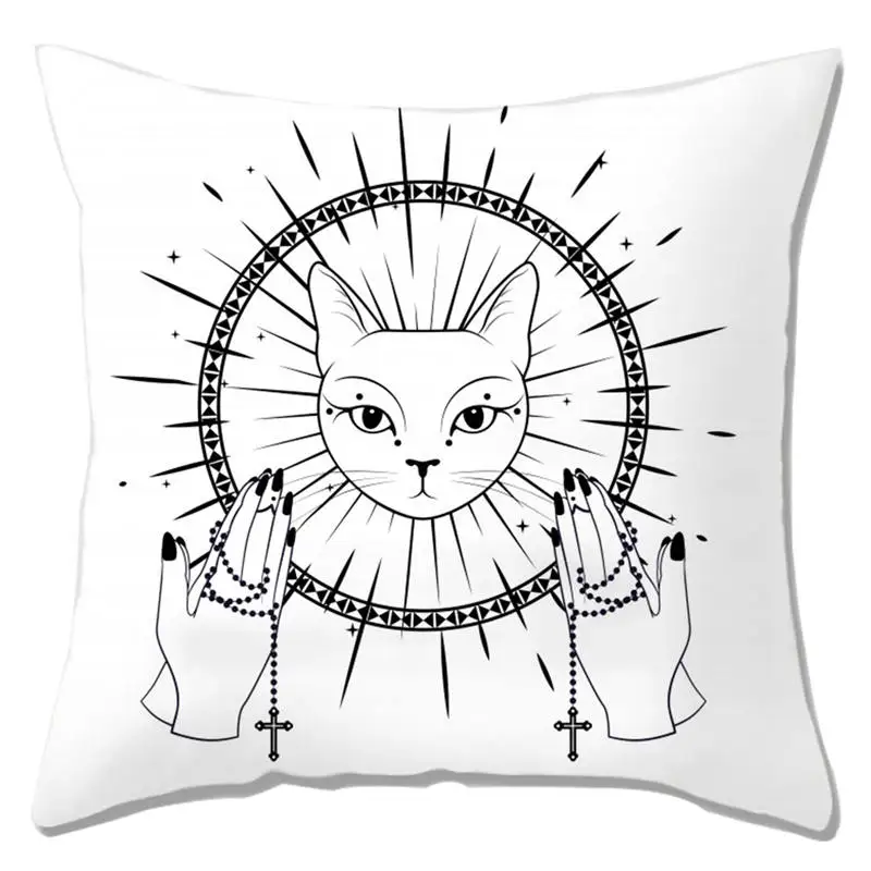PC068-5 Boniu Moon Cat рисунок квадратная наволочка домашний дом декор подушка в богемском стиле чехол полиэстер наволочка диванные подушки - Цвет: PC068-5