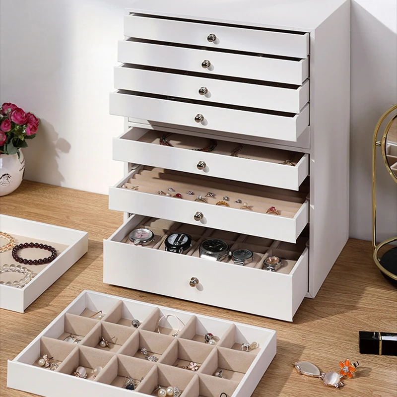 Multi-Layer Jewelry Box, Necklace, Jewelry, Ten-Layer Storage Box, Large-Capacity, High-End Light Luxury Storage Cabinet