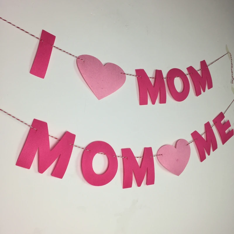 Украшение для вечерние на День Матери с надписью I Love Mom|Флажки вымпелы и конфетти|