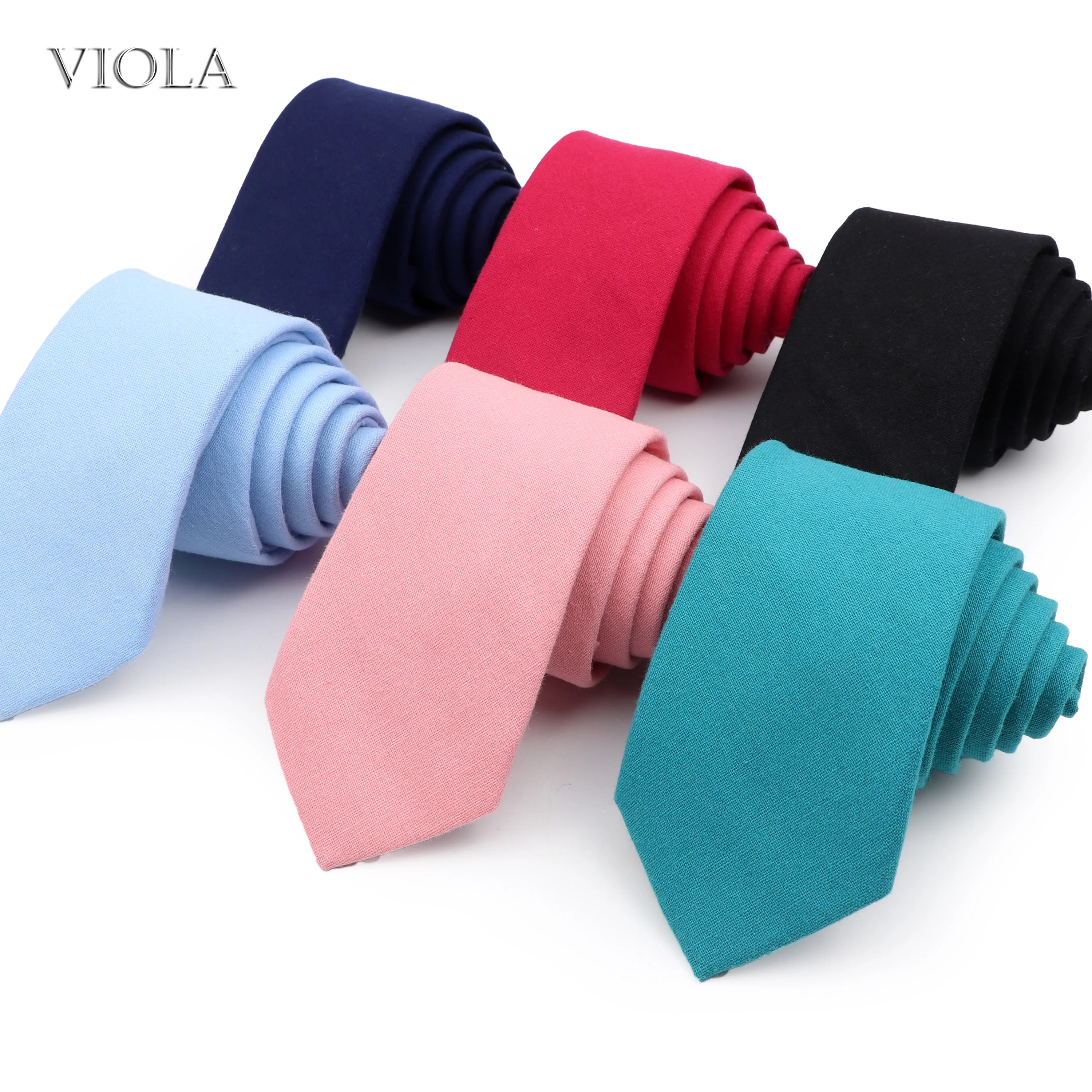 Однотонный цветной хлопковый мягкий галстук розовый красный мужской узкий 6 см