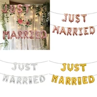 16 inch just married balloons banner rose gold foil balloons bridal shower wedding decor hen party supplies