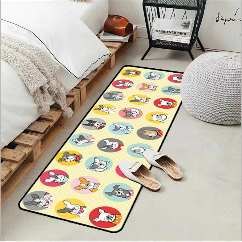 Bubble Kiss милый мультяшный бульдог дизайнерский кухонный коврик входной