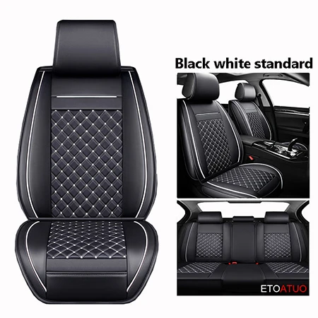 white standard Автокресла из искусственной кожи с полным покрытием, чехлы для сидений автомобиля для honda civic accord crv grosstour honda pilot - Название цвета: white standard