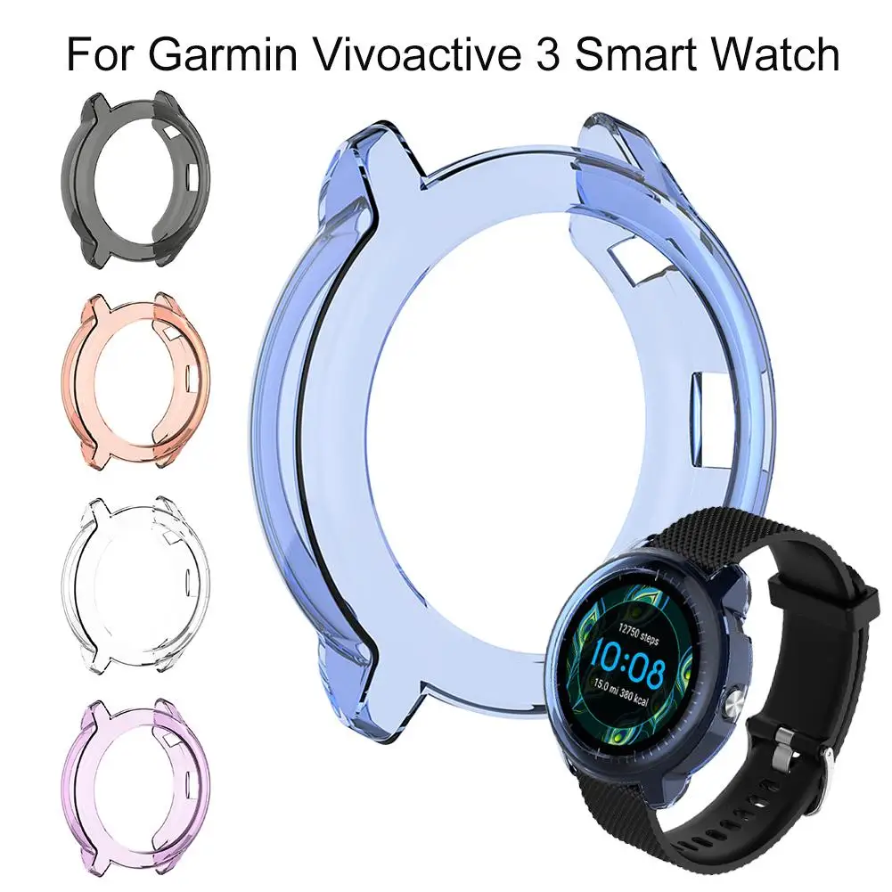 Прозрачный защитный чехол из ТПУ для смарт-часов Garmin Vivoactive 3 4 пылезащитный