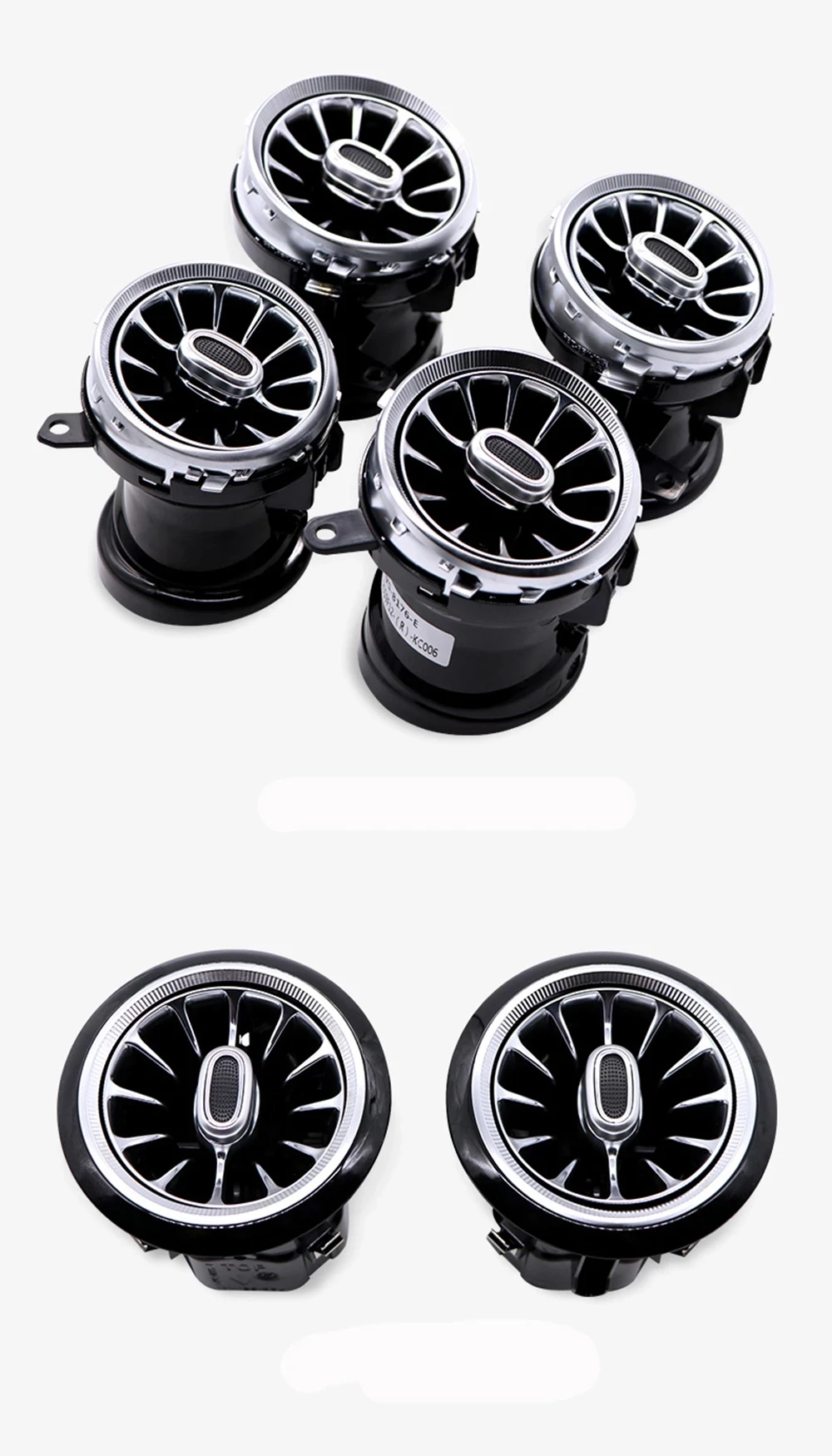 

64 colors full set Car turbine air vent ambient light rotating tweeter mid range cover light for Mercedes benz E class w213