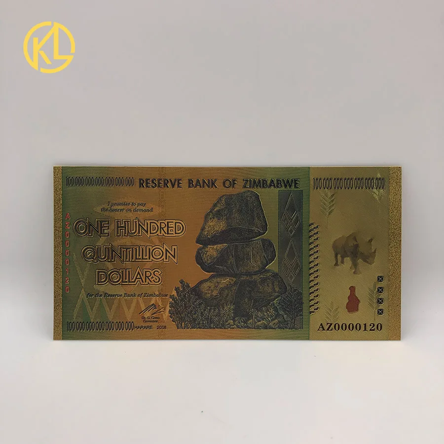 100Quintillion120 Золотая Серебряная фольга Dragon One Centillion 100 триллион Quintillion Decillion 5 восьмиугольников vigintillion долларов, Банкнота из Zimbabwe Виа - Цвет: 100Quintillion120