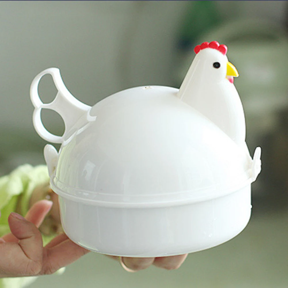 

4 Eggs Steamer Boiler Chicken Shape Kitchen Microwave Oven Supplies Cooker Tool Baking Mold Kitchen Accessories